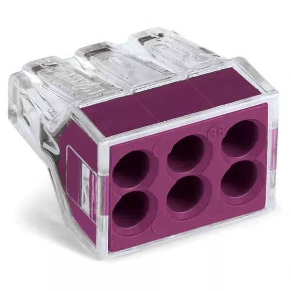 Bornes rigide 6 cond. 2,5mm� transp. violet773-106