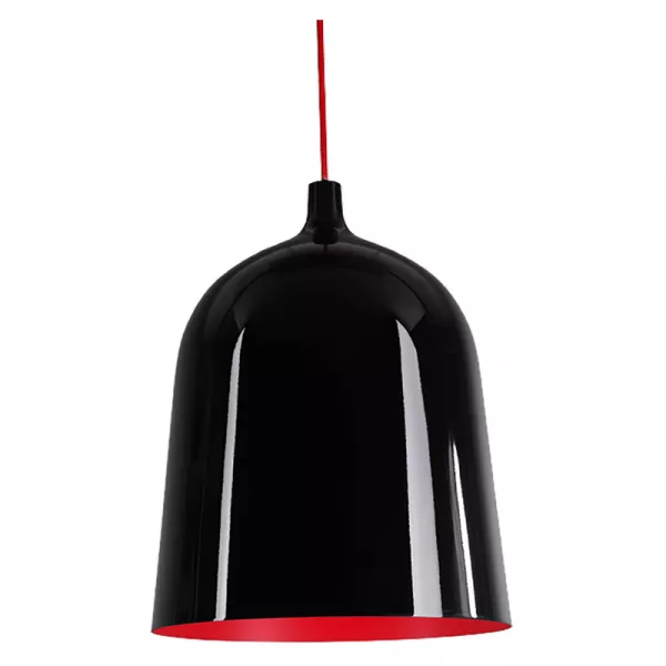 BOTTLE noir int�rieur rouge, E14, suspension 40W maxi, livr� sans amp (BOT40R)