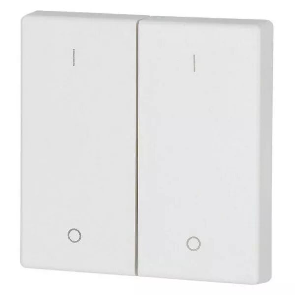 Bouton � bascule, double, I/0, blanc brillant (172995)