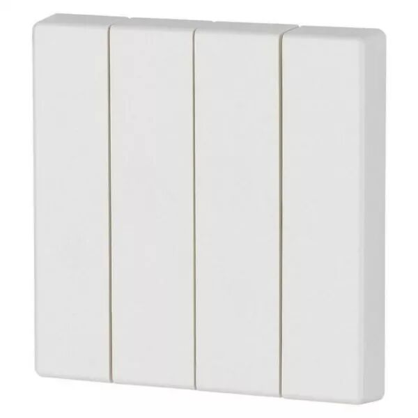 Bouton � bascule, quadruple, blanc brillant (172987)