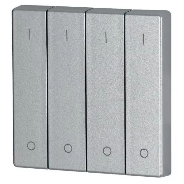 Bouton � bascule, quadruple, I/0, couleur argent (147599)