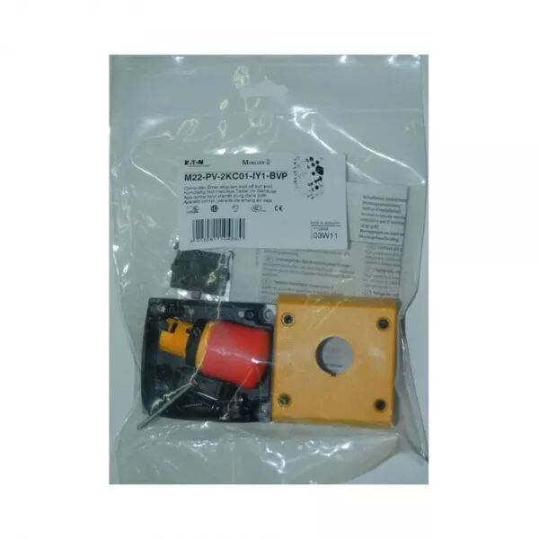 BOUTON ARR�T D\'URGENCE, D=38 MM, PAR TRACTION, NON LUMINEUX, 2 NF