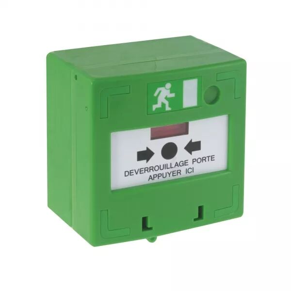 BOUTON BRIS DE GLACE VERT 3 CONTACTS POUR AUTOMATISME DES ISSUES CONTR�L�ES