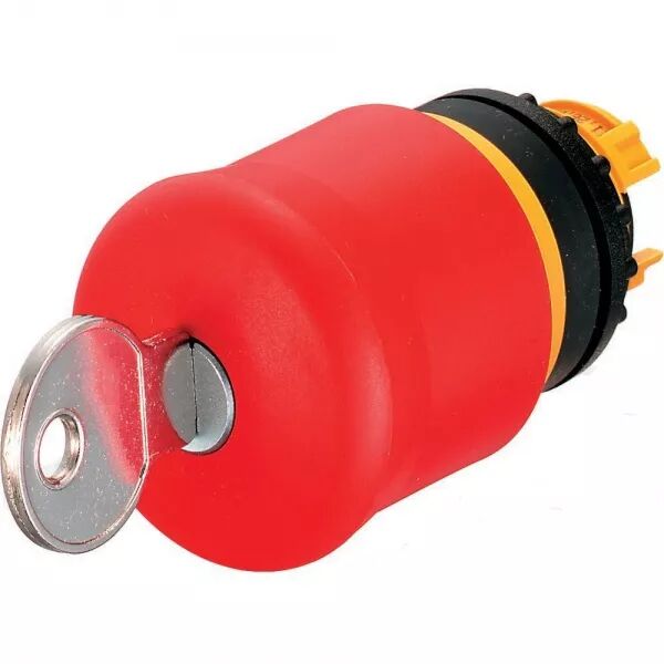 BOUTON D\'ARR�T D\'URGENCE, D=38MM, D�VERROUILL� PAR CL�, SERRURE