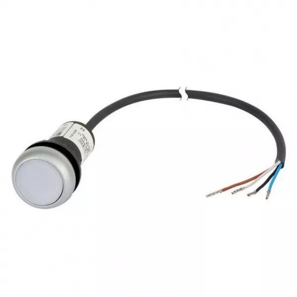 Bouton-pous.,24V,1F,blanc,3,5m,ouv.  (185600)