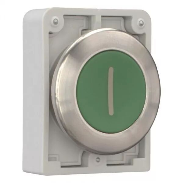 BOUTON-POUS.30MM AFFLEUR.VERT,� ACCR.\ I\ 