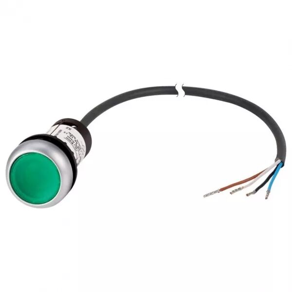 Bouton-pous.lum.,24V,1F,vert,3,5m,ouvert (185594)