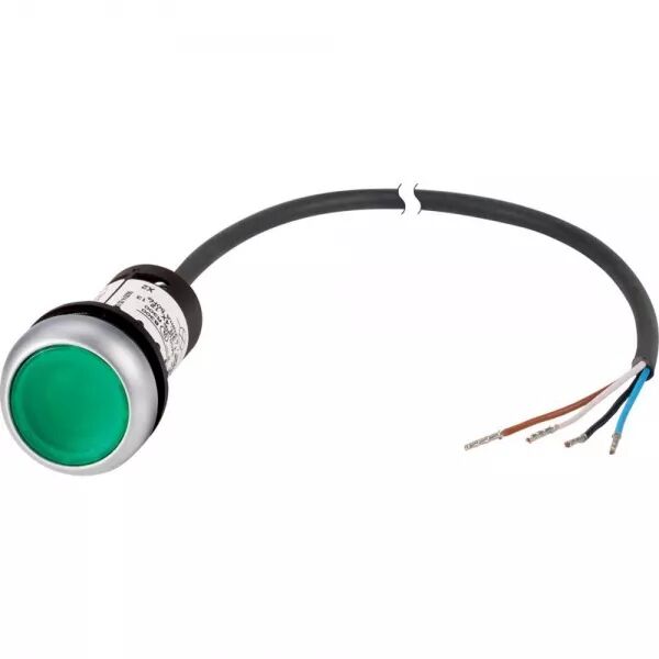 BOUTON-POUS.LUM.,24V,1F,VERT,3,5M,OUVERT