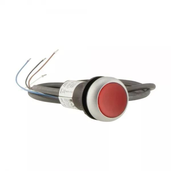 BOUTON-POUS.LUM.,24V,1O,ROUGE,1M,OUV.