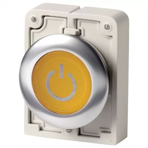 Bouton-pous.lum.30mm affleur.jaune X162 (188040)