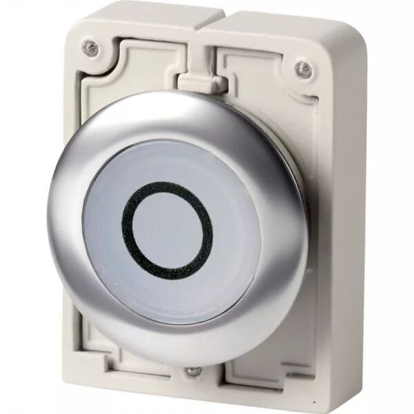 BOUTON-POUS.LUMIN.30MM AFFLEUR.BLANC \ O\ 