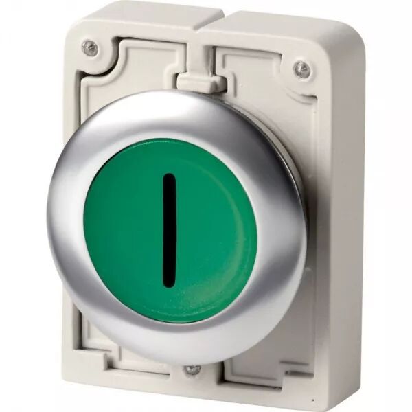 BOUTON-POUS.LUMIN.30MM AFFLEUR.VERT \ I\ 
