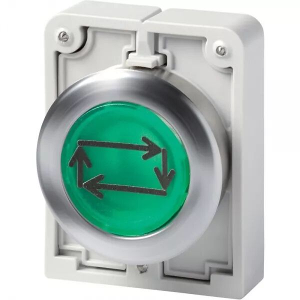 BOUTON-POUS.LUMIN.30MM AFFLEUR.VERT X32