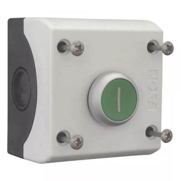 BOUTON-POUSSOIR, 1F+1O, PLAT, VERT, MONTAGE EN SAILLIE