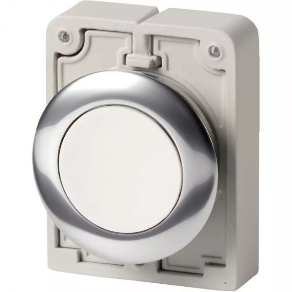BOUTON POUSSOIR, 30MM, FLUSH, � ACCROCH BLANC, SANS INSCRIPTION