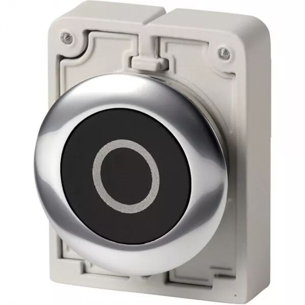 BOUTON POUSSOIR, 30MM, FLUSH, � ACCROCH NOIRE, AVEC INSCRIPTION