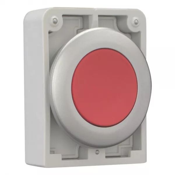 BOUTON POUSSOIR, 30MM, FLUSH, � ACCROCH ROUGE, SANS INSCRIPTION