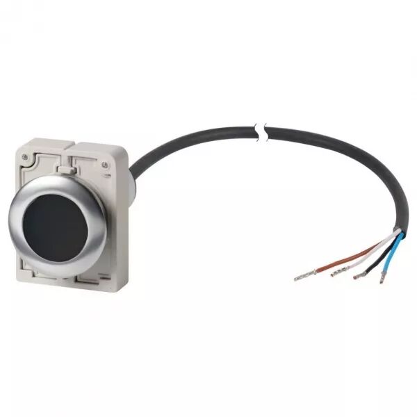 Bouton-poussoir, � accrochage, 1 N/C, noire, cable extr�mit� ouverte, 3.5 m (185967)