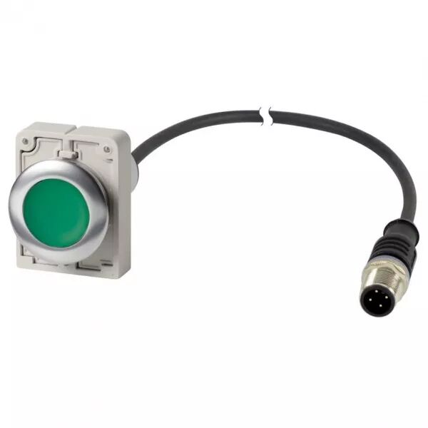 Bouton-poussoir, � accrochage, 1 N/O, vert, cable et connecteur M12A, 1 m (185997)