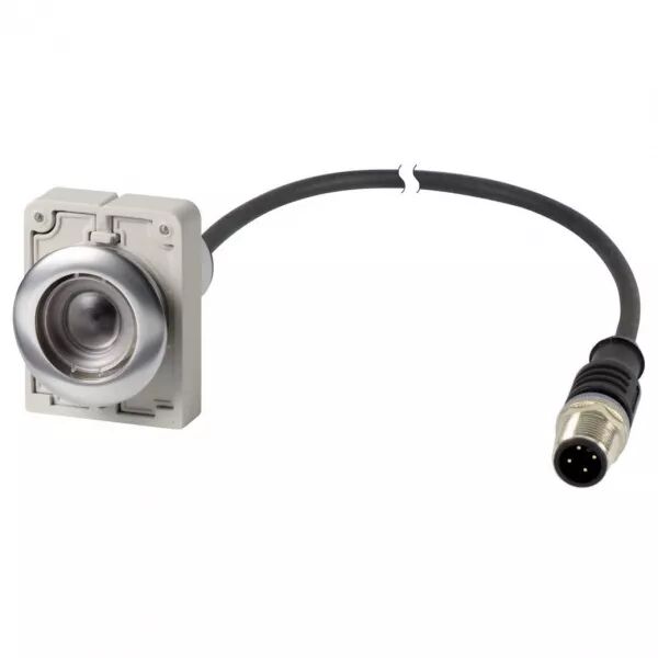 Bouton-poussoir, � rappel, 1 N/C, cable et connecteur M12A, 4-pole, 1 m (185989)