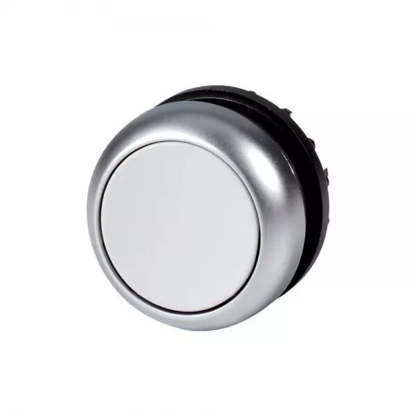 BOUTON-POUSSOIR, PLAT, GRIS, � RAPPEL