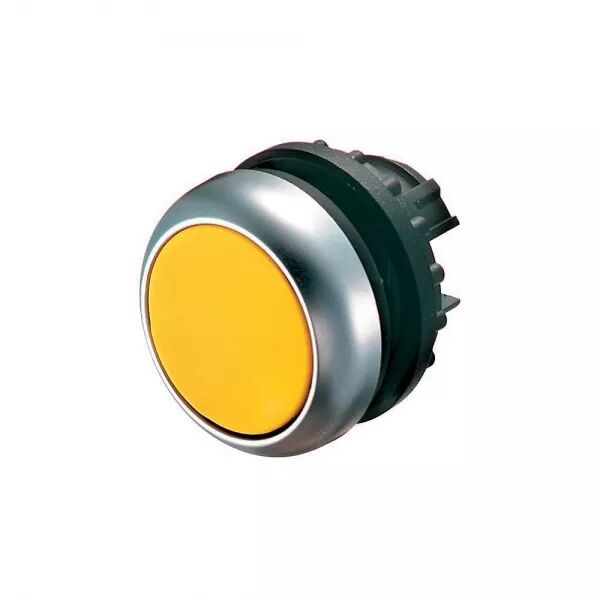 BOUTON-POUSSOIR, PLAT, JAUNE, � RAPPEL