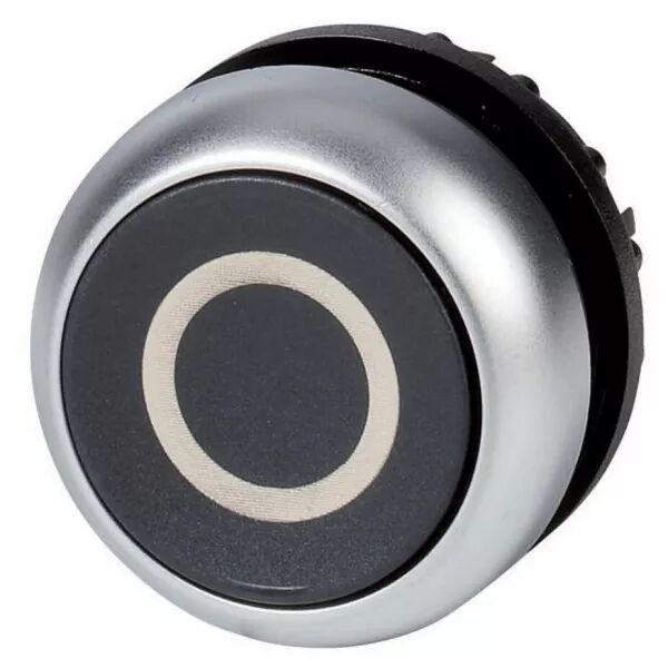 Bouton-poussoir, plat, noir 0, � rappel (216609)
