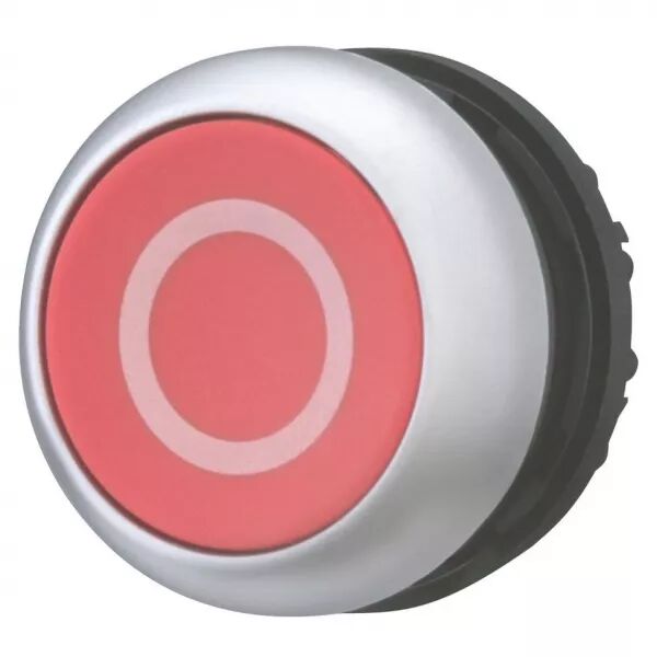Bouton-poussoir, plat, rouge 0, � rappel (216605)