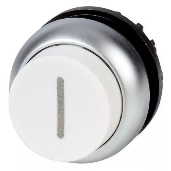 Bouton-poussoir, saillant, blanc I, � rappel (216661)