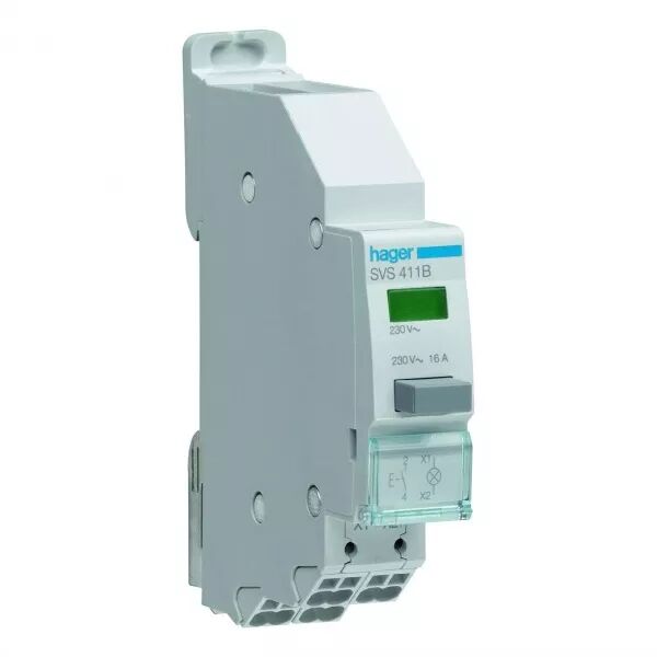 bouton poussoir 1F impulsion + Voyant vert 230VAC QC passage de barre (SVS411B)