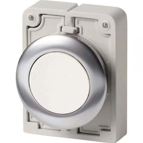 BOUTON-POUSSOIR,30MM AFFLEUR.,BLANC