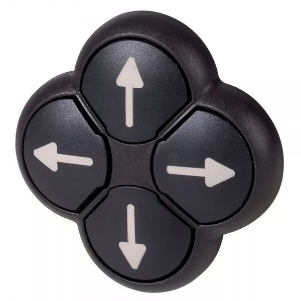 Bouton-poussoir 4 positions, noir/gris, � rappel (286337)