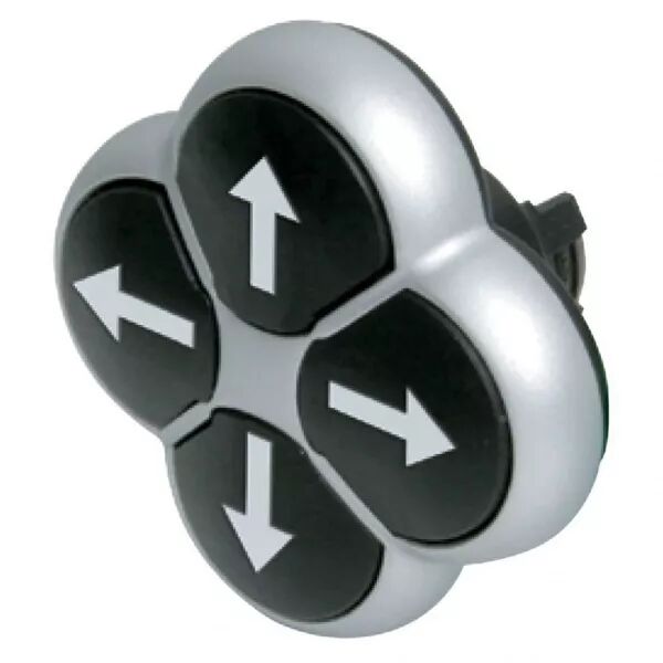 Bouton-poussoir 4 positions, noir/gris, � rappel, titan (286336)