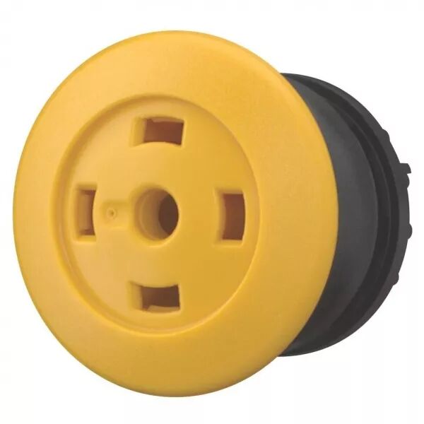 Bouton-poussoir coup de poing, jaune, sans verrine, � rappel (216739)