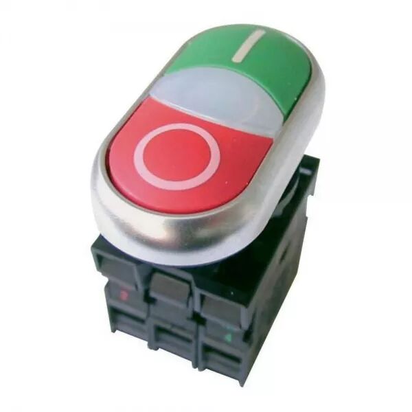 BOUTON-POUSSOIR DOUBLE, 1F+1O, + LED 85-264VAC