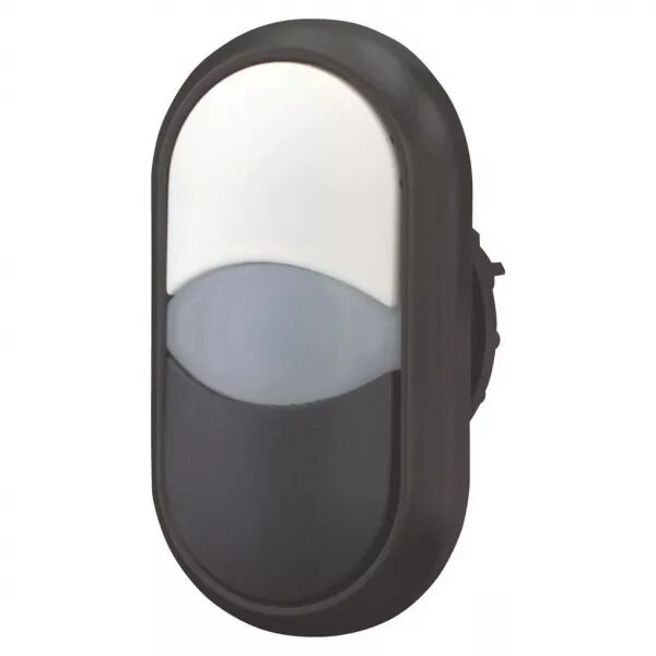 Bouton-poussoir double avec �lement DEL, blanc/blanc/noir (216705)