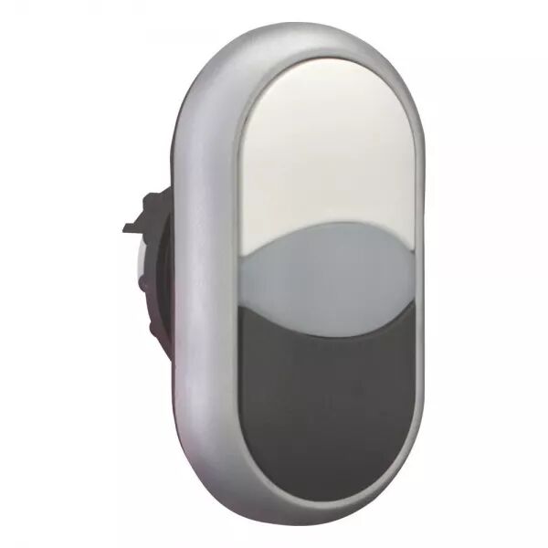 BOUTON-POUSSOIR DOUBLE AVEC �LEMENT DEL, BLANC/BLANC/NOIR
