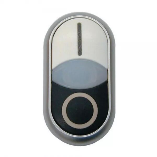BOUTON-POUSSOIR DOUBLE AVEC �LEMENT DEL, BLANC I/BLANC/NOIR 0