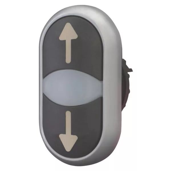 Bouton-poussoir double avec �lement DEL, noir/blanc/noir, beschr. (216710)