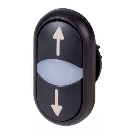 Bouton-poussoir double avec �lement DEL, noir/blanc/noir, beschr. (216711)
