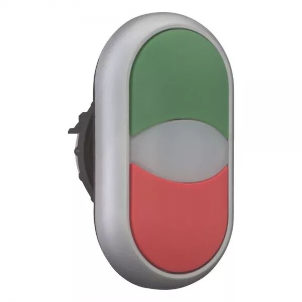 BOUTON-POUSSOIR DOUBLE AVEC �LEMENT DEL, VERT/BLANC/ROUGE