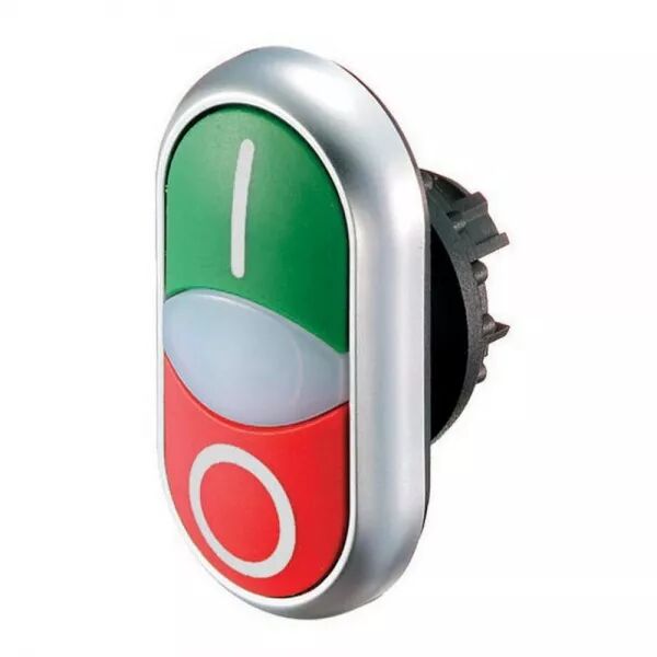 BOUTON-POUSSOIR DOUBLE AVEC �LEMENT DEL, VERT I/BLANC/ROUGE 0
