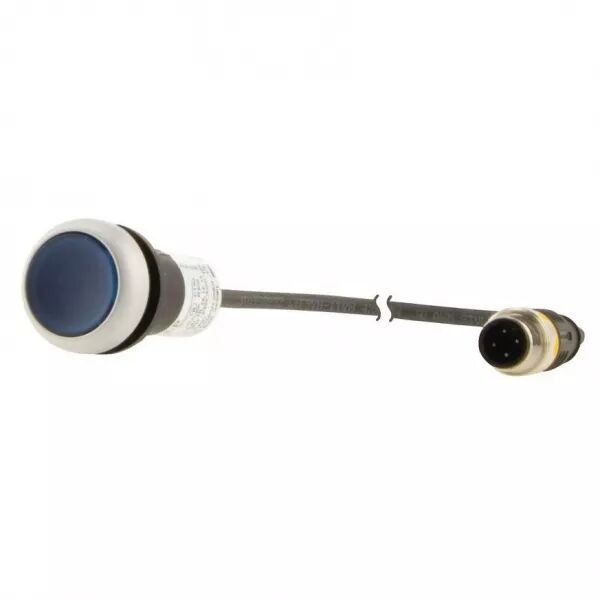 Bouton-poussoir lumin; � accroch; bleu; 24 V; 1 NO; c�ble 0,5m + connecteur M12A (181628)