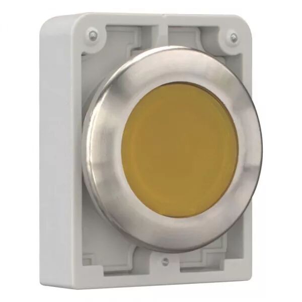 BOUTON-POUSSOIR LUMIN.30MM AFFLEUR.JAUNE