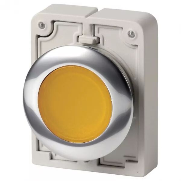 Bouton poussoir lumineux, 30mm, flush, � accroch blanc, sans inscription (182953)