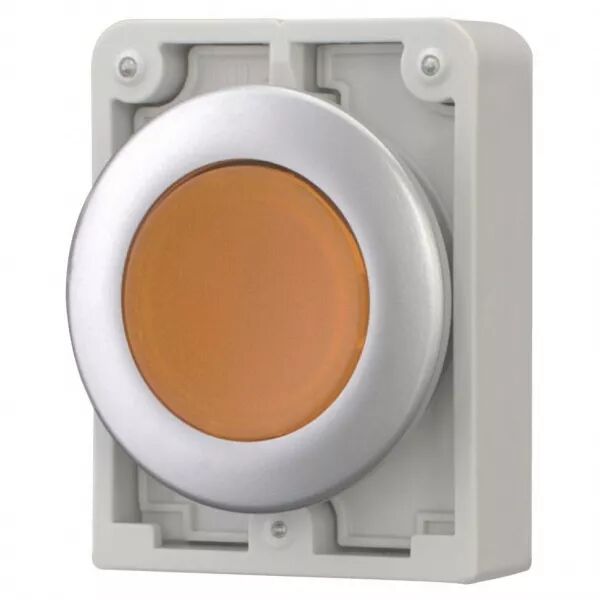 Bouton poussoir lumineux, 30mm, flush, a rappel,orange, sans inscription (182924)