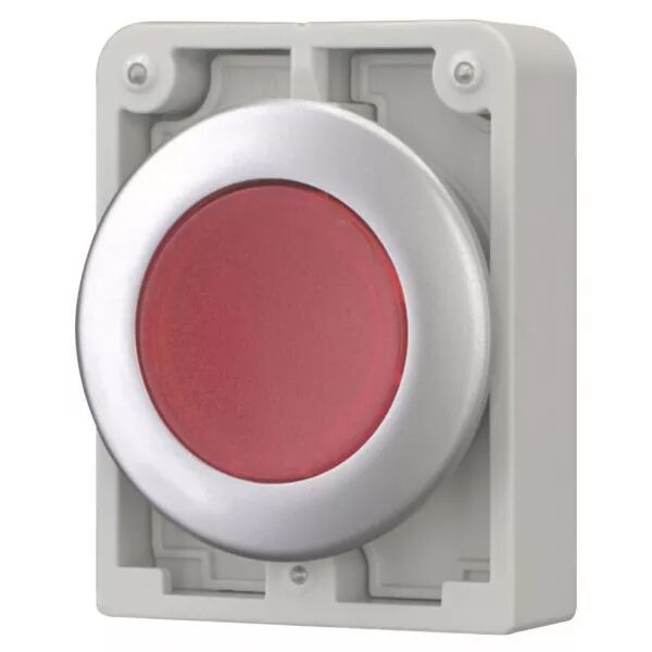 Bouton poussoir lumineux, 30mm, flush, a rappel,rouge, sans inscription (182926)