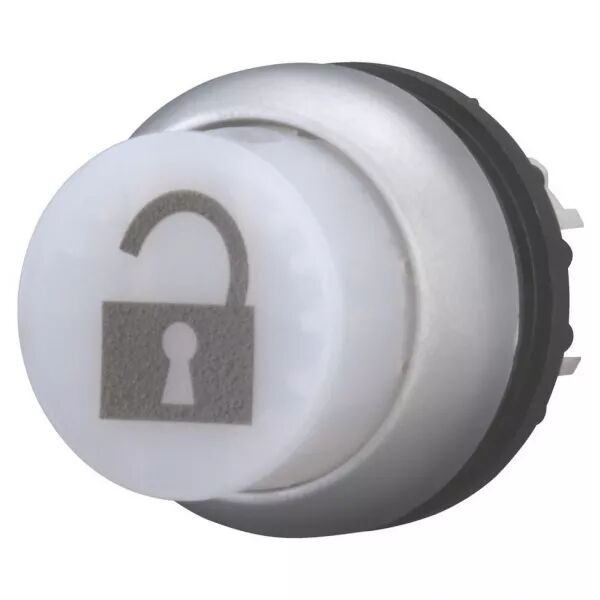 Bouton-poussoir lumineux, blanc, cadenassable (153567)
