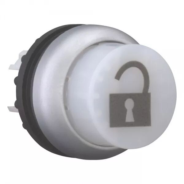 BOUTON-POUSSOIR LUMINEUX, BLANC, CADENASSABLE