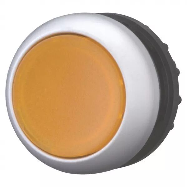 Bouton-poussoir lumineux, plat, ambr� (167429)